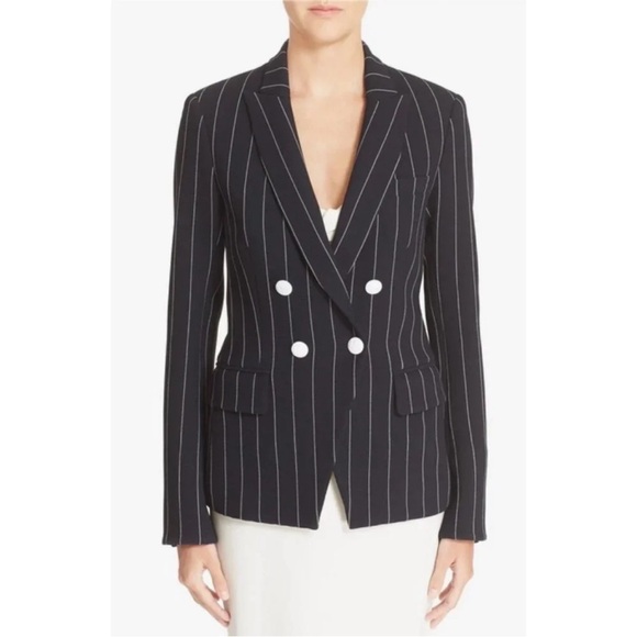 $698 Veronica Beard Blazer Apollo Double Breasted Striped Dickey Jacket sz 6 - Picture 15 of 16